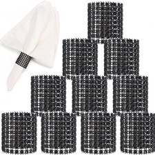 100/50/30/10Pcs Rhinestone Napkin Rings Bling Decoration Wedding Dinner Elegant