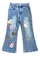 XIAO BEI WA Girls' Embroidered Jeans Teddy Bear  Purses Colorful 100 Cotton 7