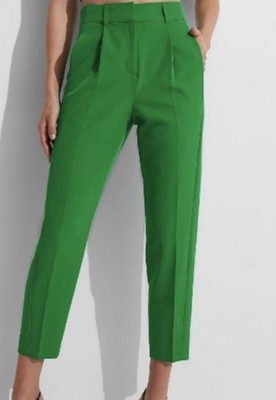 Express Ankle High Rise Green Business Casual Pants Size 14 Petite