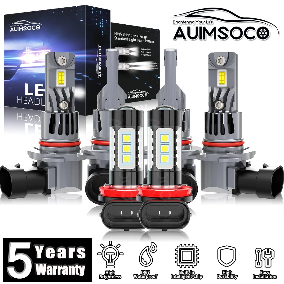 For Honda Accord 2006-2012 LED Headlight Bulbs High Low Beam Fog Light 80000LM
Opens in a new window