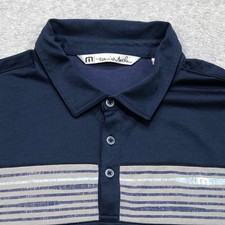 Travis Mathew Polo Shirt Mens Extra Large Blue Golf Performance Lightweight Logo