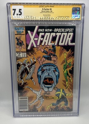 X-Factor #6 CGC 7.5 Signature Series Signed Bob McLeod White Pages Newsstand