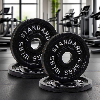 #ad EDX Solid Cast Iron Olympic Weight Plate – 2 Inch Center Hole 10LBS Set of 4 $29.04