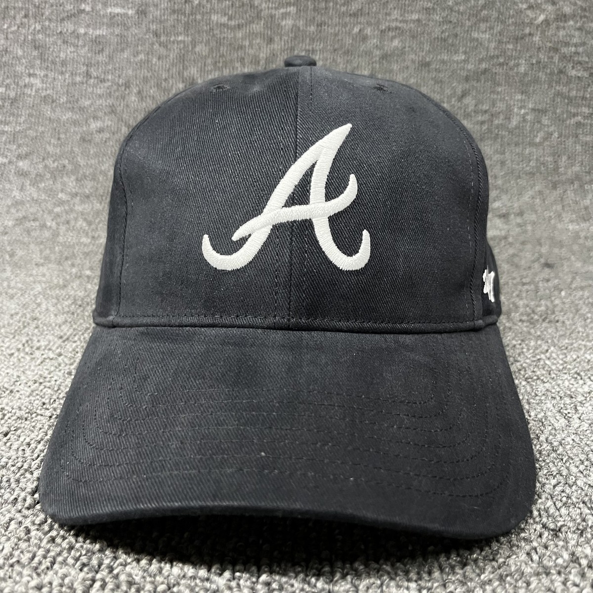 Atlanta Braves '47 Brand Youth MVP Hat Black Adjustable MLB Script A Cap