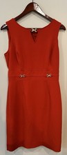 Tahari Arthur S. Levine Orange Detail Sleeveless Dress Size 8