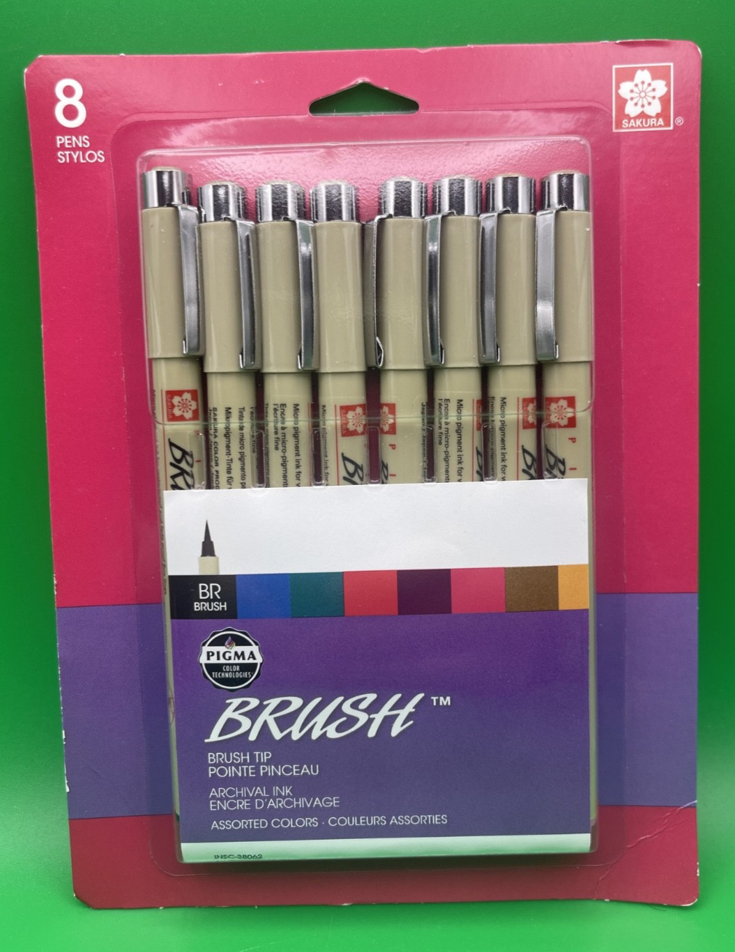SAKURA Pigma Micron Brush Color Fineliners - NEW 8pk Assorte