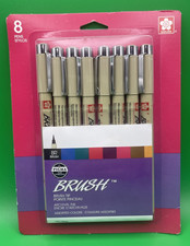 SAKURA Pigma Micron Brush Color Fineliners - NEW 8pk Assorted Colors -FAST Ship