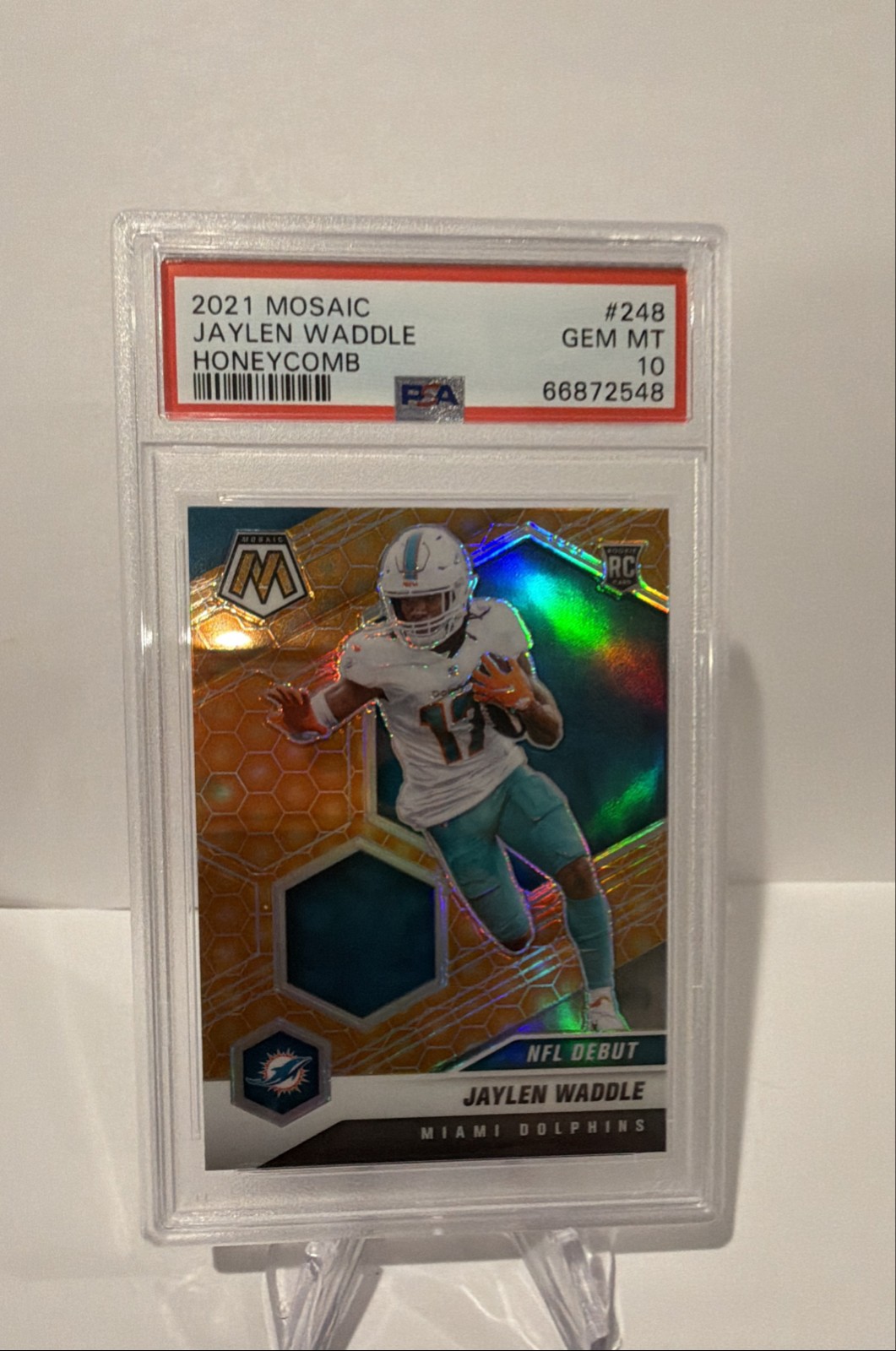 2021 Panini Mosaic - NFL Debut Jaylen Waddle #248 Honeycomb Prizm (RC)