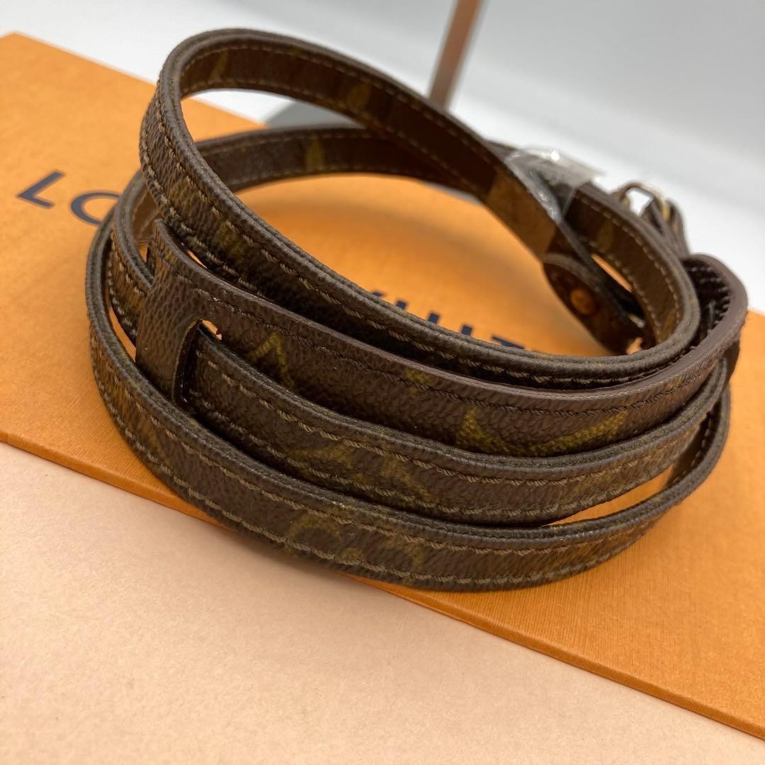 Authentic Louis Vuitton Monogram Shoulder strap LV Logo Brown