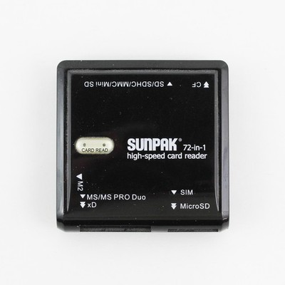 Sunpak 72-in-1 High-Speed Card Reader Built In USB 2.0 Self Storage Plug