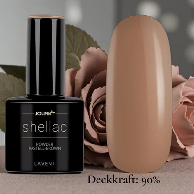 Jolifin UV LED LAVENI Shellac Nagellack Gel Farbe Powder Pastell Brown Nail Art