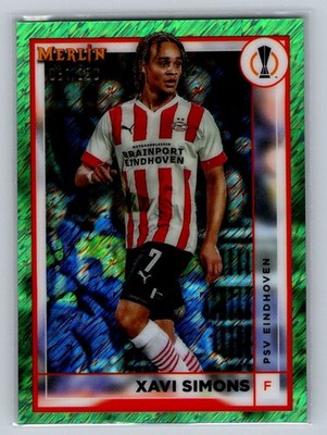 2022-23 Topps Merlin UCC 107 Xavi Simons Green Parallel PSV Eindhoven /350