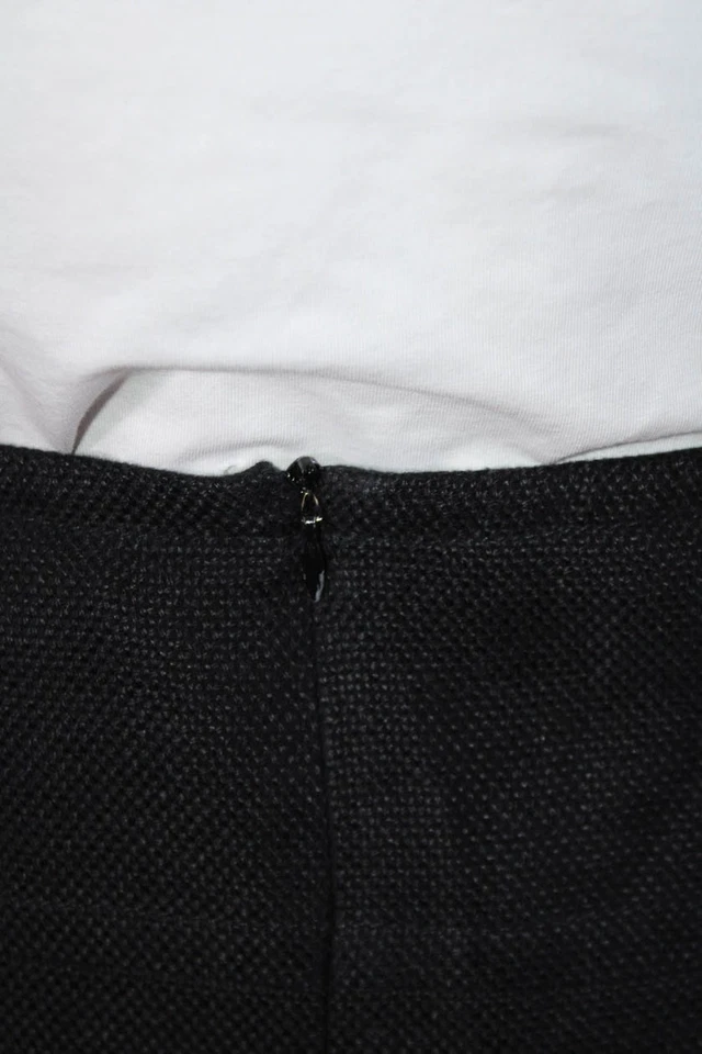 Falda corta recta con cremallera trasera texturizada de algodón negra talla 2 'S Max Mara para mujer Foto 4 de 4
