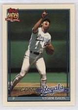 1991 Topps Factory Set Collector's Edition (Tiffany) Storm Davis #22 18md