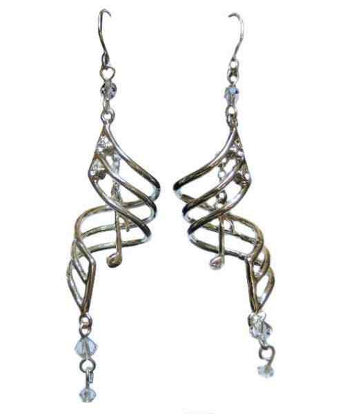 Musical Drop Note Silver-Plated Earrings - Music Gift - Music Themed Earrings