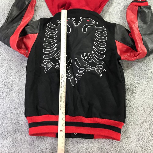 Opening Ceremony Jacket Mens Medium Global Varsity Bomber Patch Red Black Eagles - Picture 6 of 12