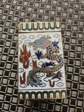 Chinese Cloisonne Enamel Brass Dragon Box Trinket 2" Small