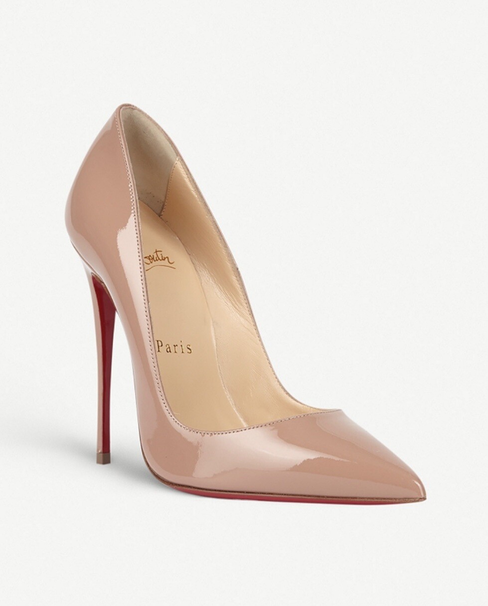 CHRISTIAN LOUBOUTIN So Kate 120 patent-leather courts, Nude
