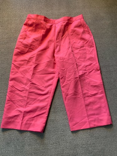Petite Polyester Pants Capris Pink 