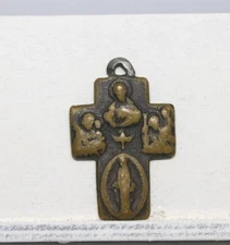 Lovely Antique Four Way Medal From Nun's Convent 