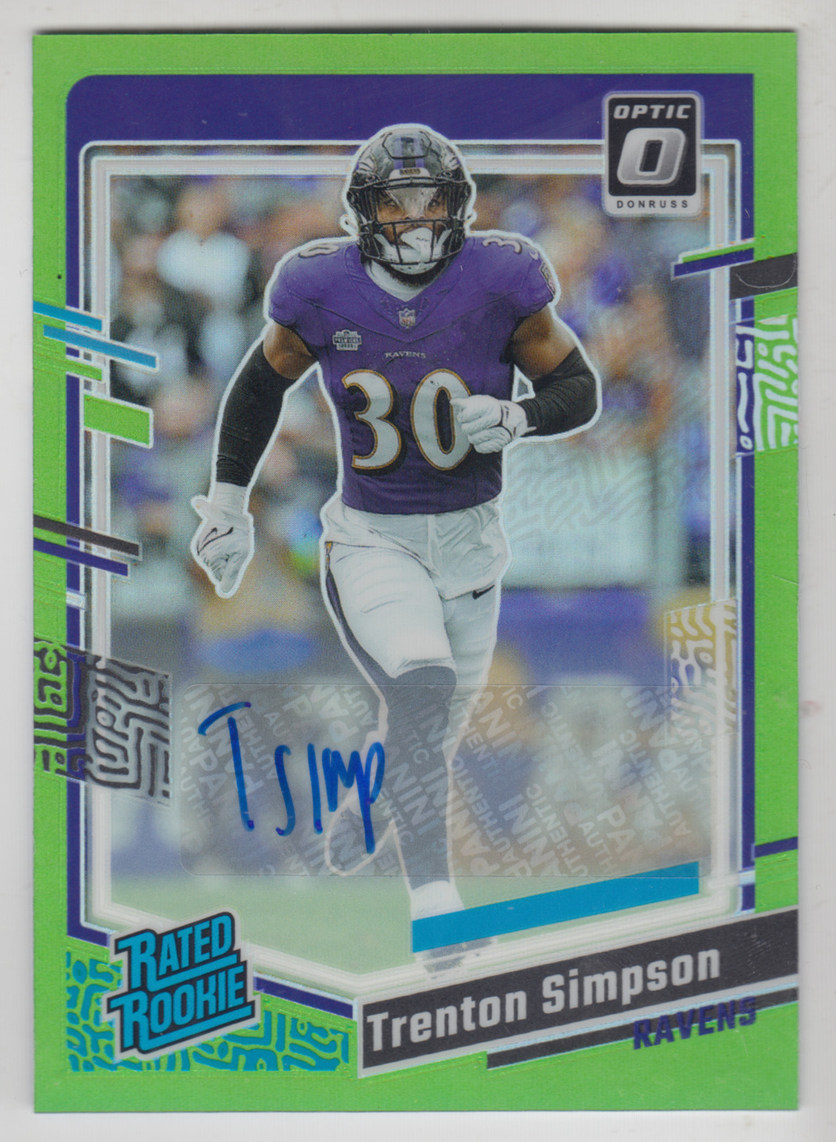 Trenton Simpson Panini Donruss Optic #209 Autograph-Green