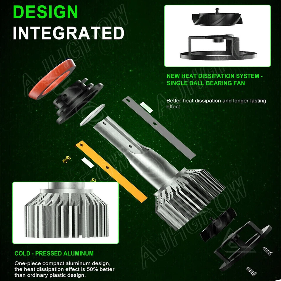 For Honda Civic 1990 1991 2004-2015 4x 6000K Combo LED Headlight Hi/Lo Bulbs Kit - Image 4 of 4