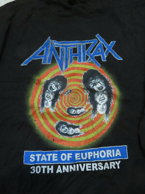 Vintage ANTHRAX State of Euphoria 30th Anniversary Double sided T