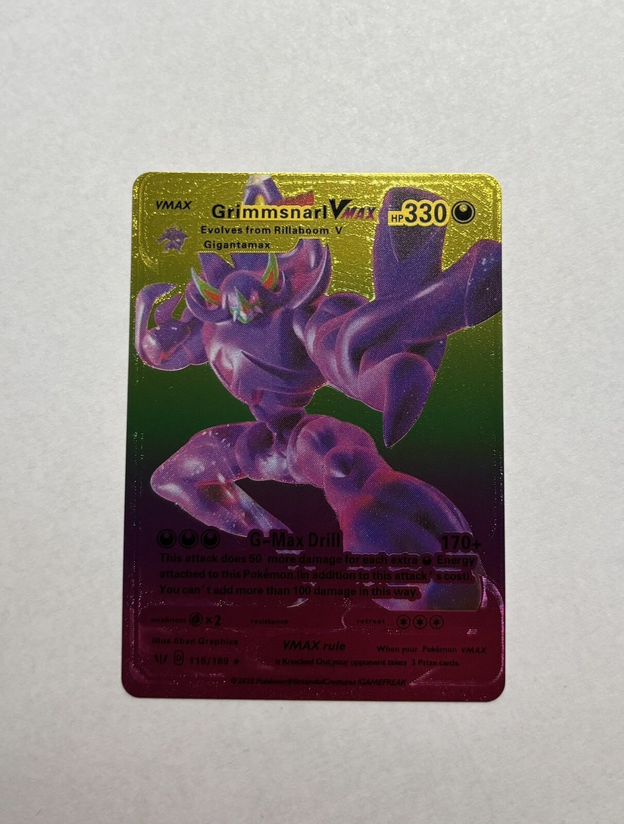 Pokemon Grimmsnarl VMAX 330HP Rainbow Foil Card 115/189 NM | eBay