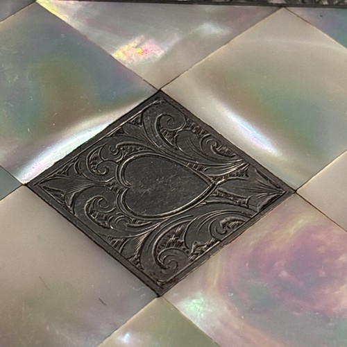 Antique mother of pearl Calling card case/England 1900/Business Card/Silver - Picture 3 of 11