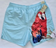 Caribbean Roundtree York Men's Swim Trunk Swimwear Green Aqua Large L NWT