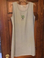 Ladies Denim Dress/ Shamrock Detail. Size M. VG Cond.  Great For St Pats Day!
