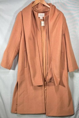 Club Monaco women's Detachable Scarf Coat Long Sleeve Manteaux Apricot XS $498