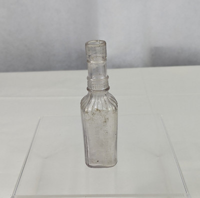VTG Dr. C. Bouvier's Clear Embossed Buchu Gin Bottle EMPTY Liquor Bar Decor
