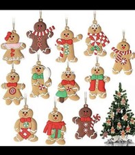 GuassLee 12 Pack Gingerbread Man Ornaments for Christmas Tree Decorations 3 i...
