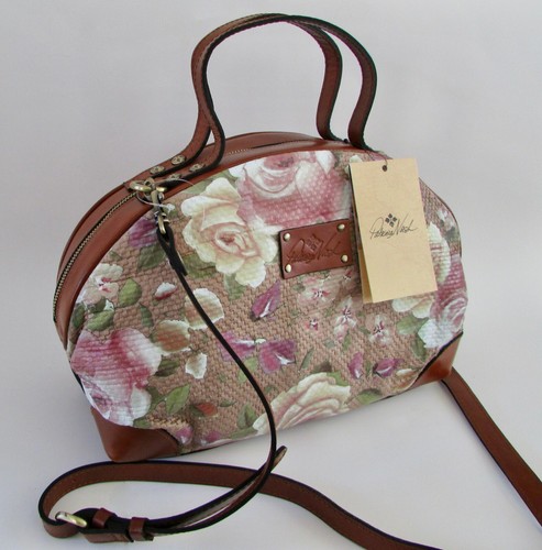 Patricia Nash Crackled Rose Garden Crossbody Satchel Bag NWT
