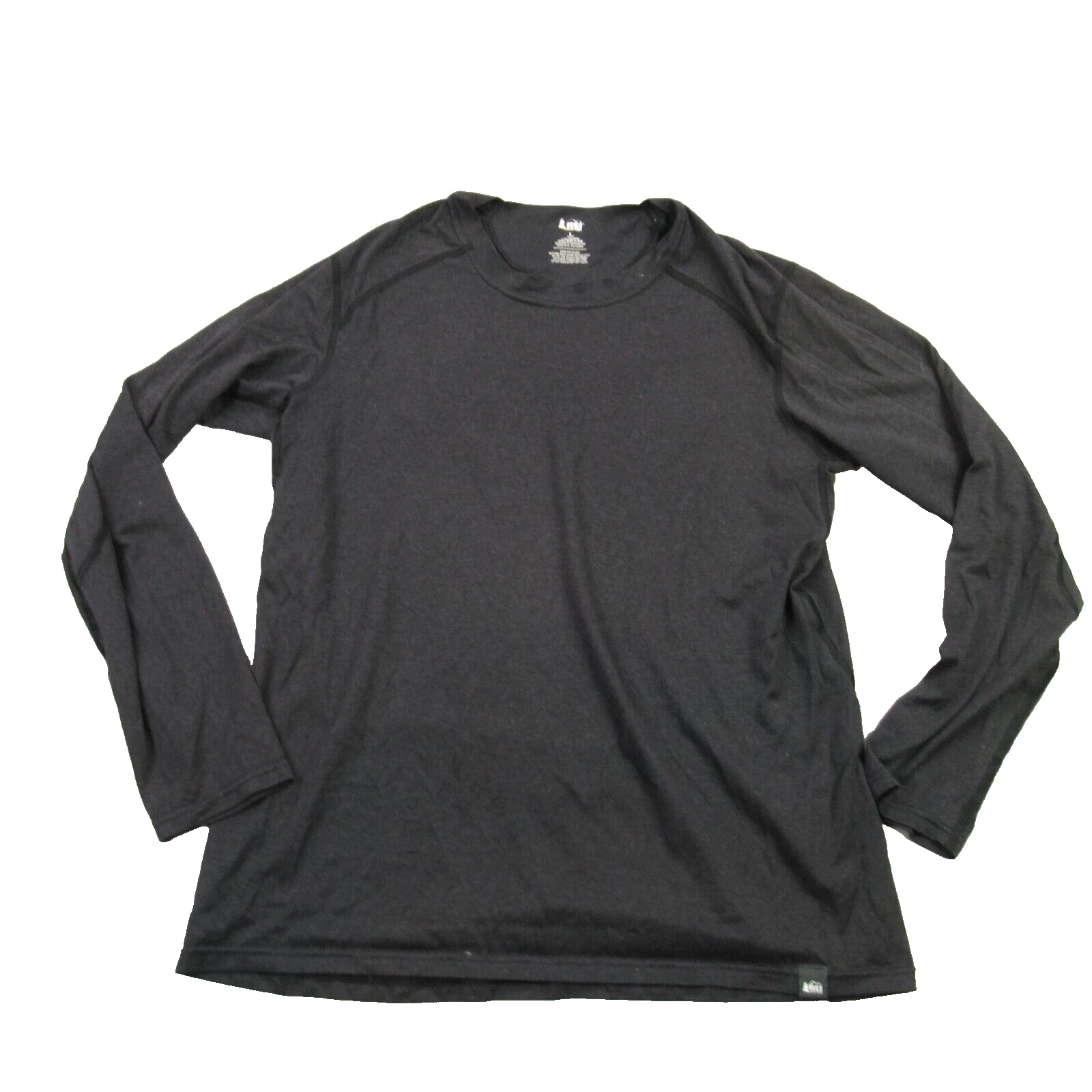 REI Shirt Mens Large Long Sleeve Crew Neck Stretch Lightweight Gray Hiking