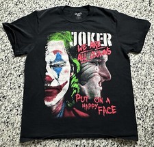 Rare DC Comics Joker Big Face We Are All Clowns Medium Black Graphic Print