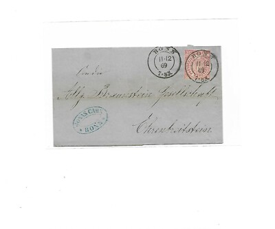 Preußen / BONN 11.12.69 2 x K2 + Absender-Stpl. ''JONAS CAHN'' auf Pracht-Brief m.