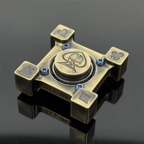 Messing Hand Spinner Retro Mahjong Muster Poker Muster EDC Handschmeichler Spinner Spielzeug - Bild 3 von 17