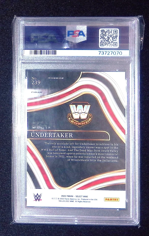 2022 Select WWE #239 Undertaker Silver Prizm PSA 9 Gem Mint - Image 2 of 2