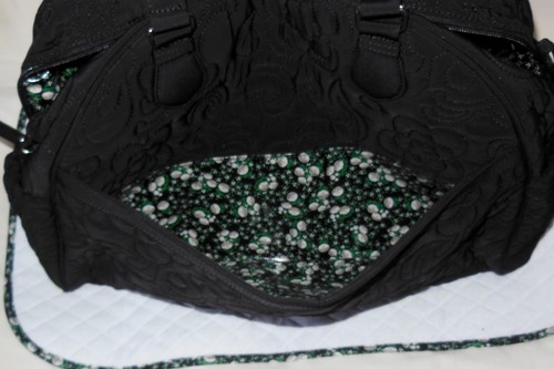 NWT Vera Bradley $125 BOWLER BABY BAG in Classic BLACK MICROFIBER 11862-081 - Picture 4 of 11