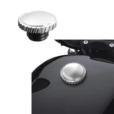 Silver Vented Gas Fuel Tank Cap for Harley 00-24 Softail, 92-24 Sportster XL 883