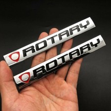 2x Chrome Redblack Rotary Engine Metal Logo Car Lid Trunk Emblem Motor Sticker