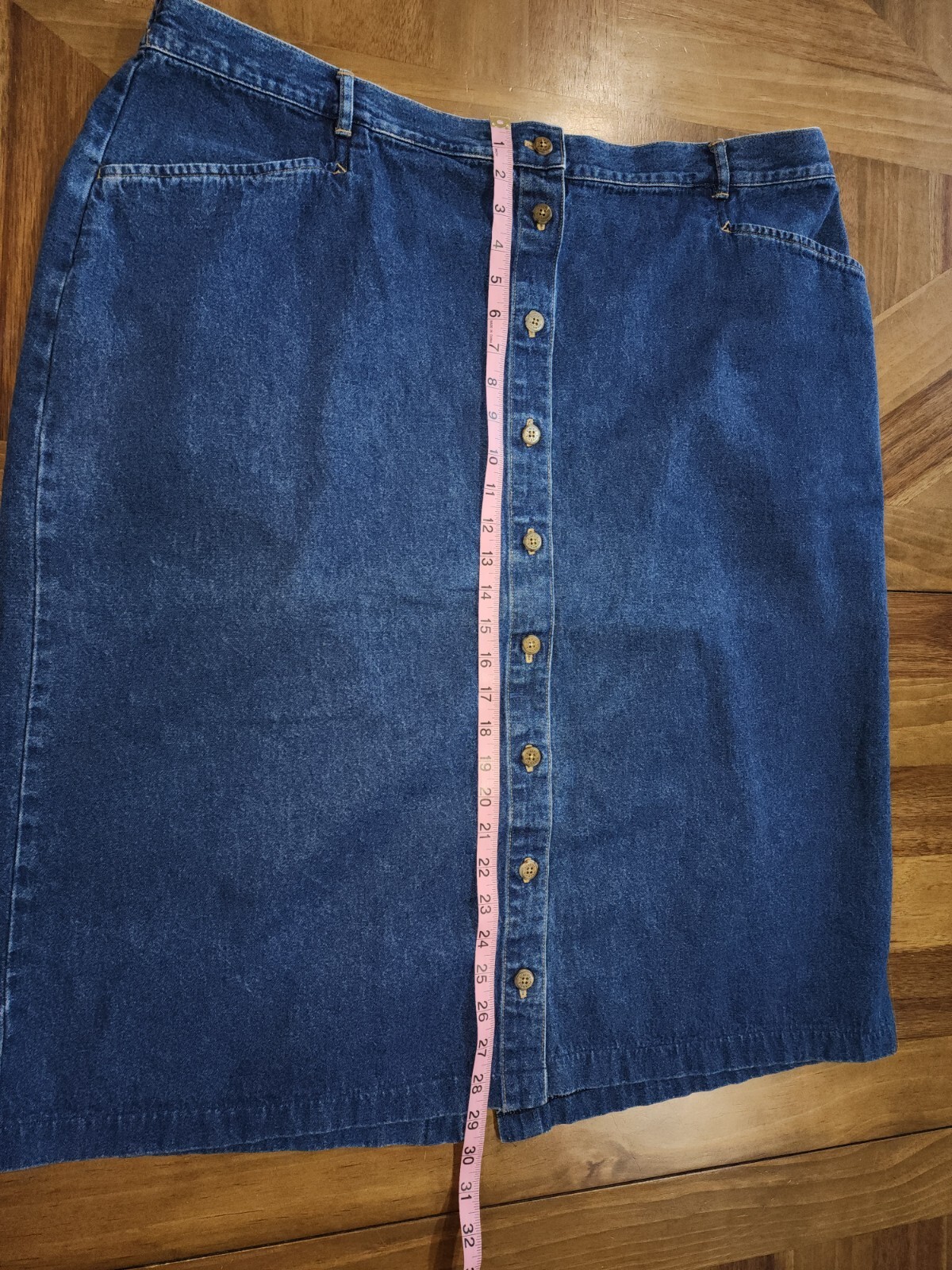 Classic Elements Blue Denim Button Front Maxi Ski… - image 2