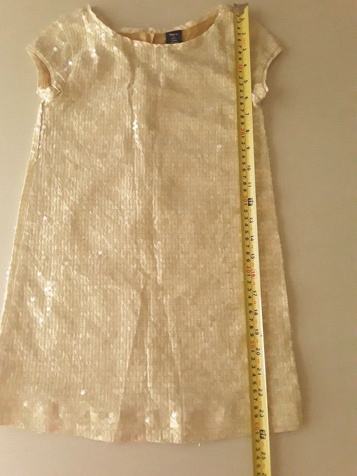Vestido de fiesta GapKids niñas lentejuelas doradas talla (S 6-7) especial de vacaciones Foto 4 de 4