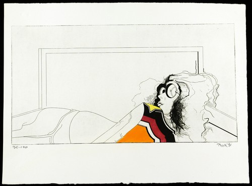 Pop Art 1971. Aquarellierte Radierung Carl BIANGA (1930-2015 D), handsigniert
