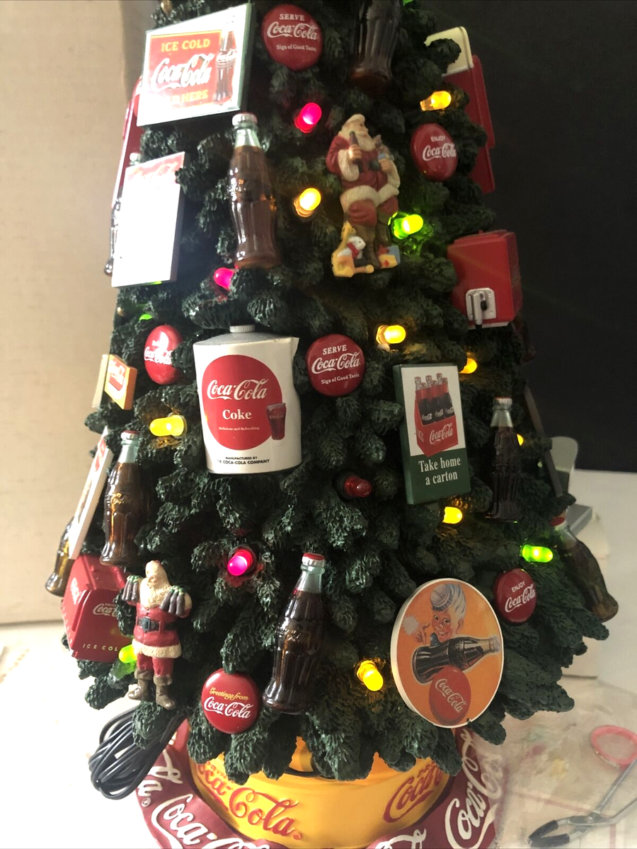 DANBURY MINT COCA COLA LIGHTED CHRISTMAS TREE w/ POWER CORD AND
