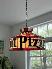 Vintage Pizza Hut Lamp -- Full-Size 18" Tiffany Style Light w/Chain -- NEW 
