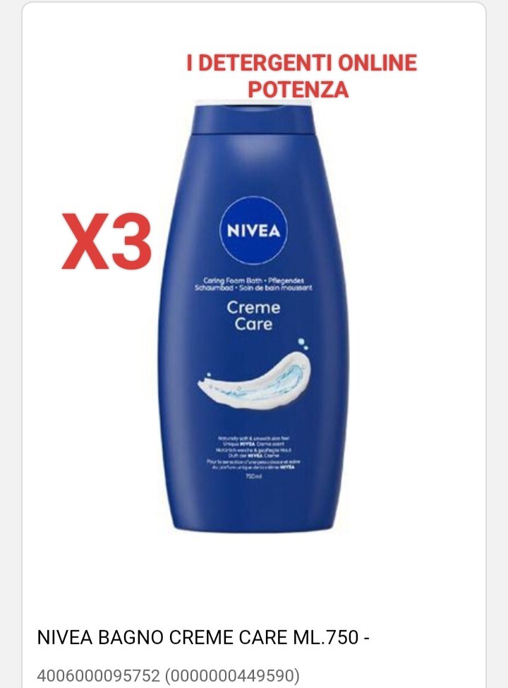 NIVEA Creme Care - Bagnodoccia 750 Ml Pezzi 3