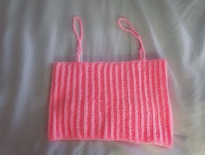 pink crochet crop top
